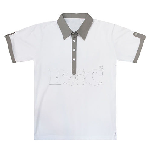 PS106002襯衫領POLO衫(造型門襟+袖拉帶)  |商品總覽|POLO衫|POLO素面.訂製