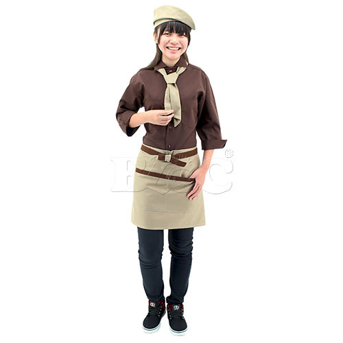 BOF011基本款咖啡色素面襯衫(翼領)  |商品總覽|襯衫/工作服|襯衫. 工作服