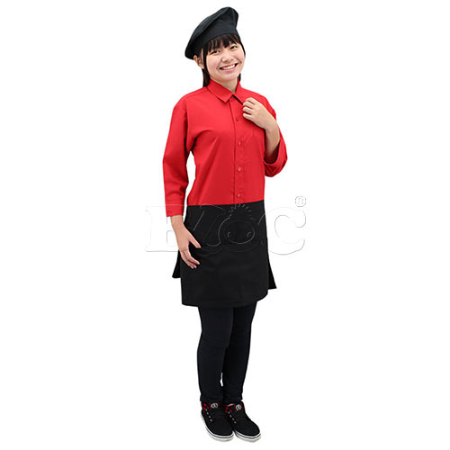 BOF012基本款紅色素面襯衫(襯衫領)  |商品總覽|襯衫/工作服|襯衫. 工作服