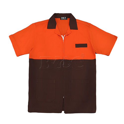 BOF021接片配色國民領拉鍊工作服(工作襯衫)  |商品總覽|襯衫/工作服|襯衫. 工作服