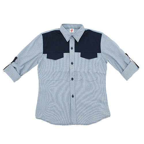 OF015接片配色工作服(反摺袖口)  |商品總覽|襯衫/工作服|襯衫. 工作服