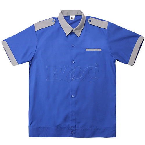 OF069 短袖工作襯衫(肩扣帶束下擺)  |商品總覽|襯衫/工作服|襯衫. 工作服